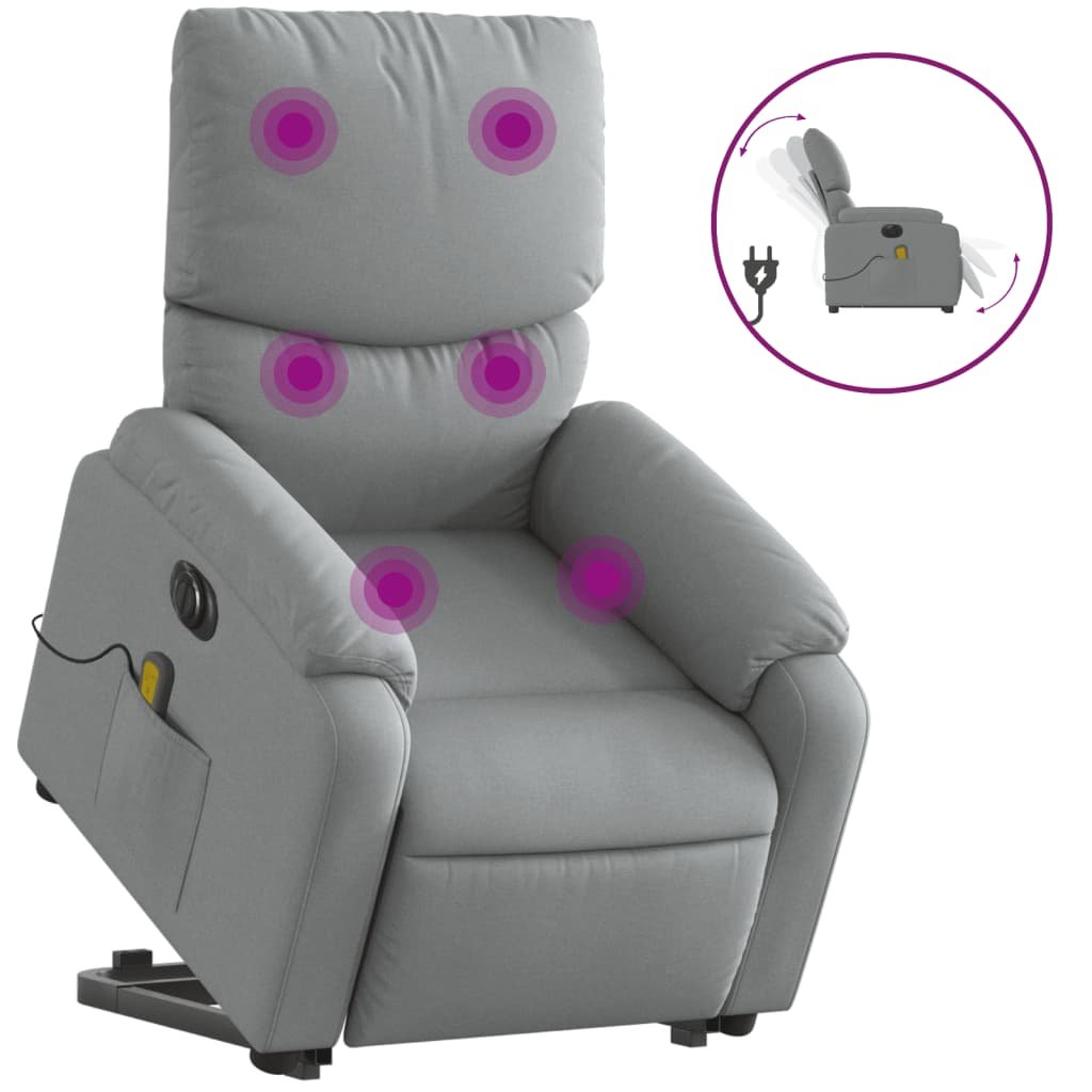 Zdjęcia - Sofa Fotel masujący elektryczny, rozkładany, jasnoszary / AAALOE