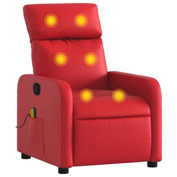 Fotel masujący rozkładany czerwony 66x89,5x95,5 cm - Zakito