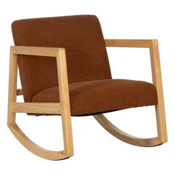 Fotel na biegunach Brązowy Beżowy Drewno kauczukowe Materiał 60 x 83 x 72 cm - bigbuy home