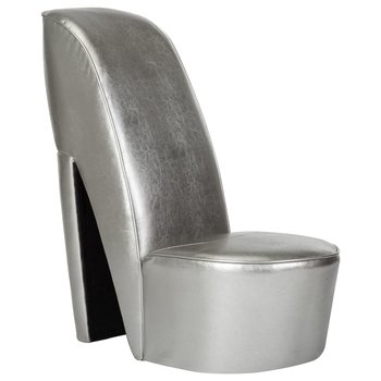 Fotel na obcasie, srebrny, 43x82,5x85,5 cm / AAALOE - Inny producent