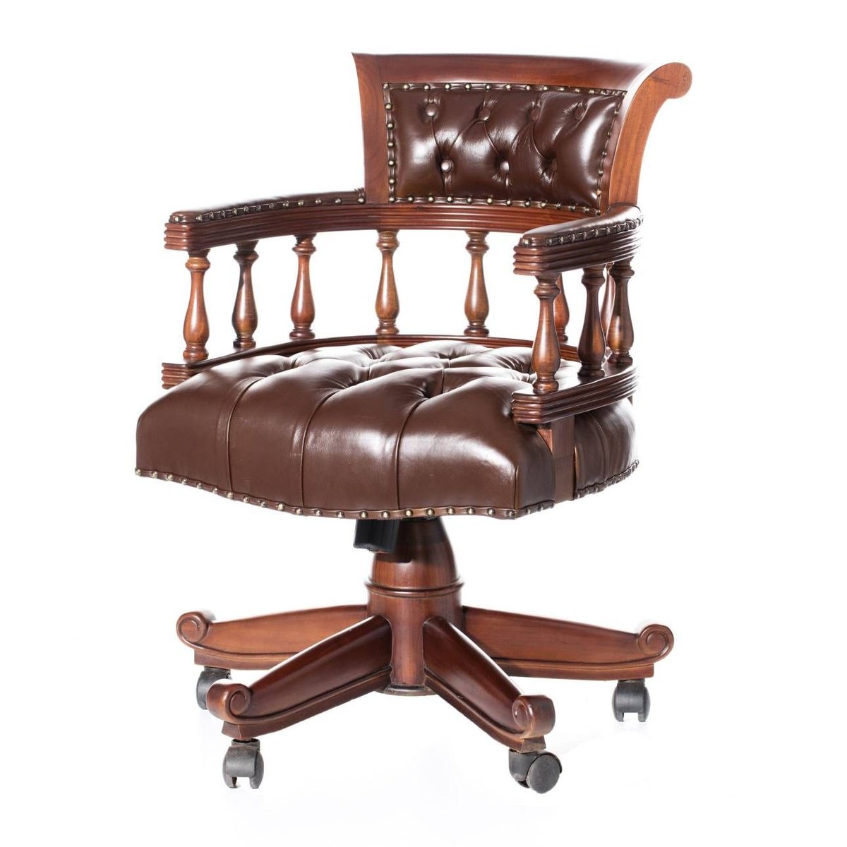 Fotel obrotowy DEKORIA Sherlock, brązowy, 90×75×60 cm