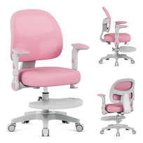 Fotel Obrotowy Dla Dziecka Mark Adler Junior 5.0, dla dzieci od 80-170 cm, ściągany pokrowiec, regulowana wysokość siedziska, podnóżek, Różowy