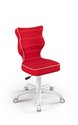 Fotel obrotowy do biurka biały, czerwony, rozmiar 3 - ENTELO