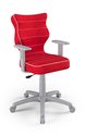 Fotel obrotowy do biurka szary, czerwony, rozmiar 6 - ENTELO