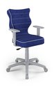 Fotel obrotowy do biurka szary, niebieski, rozmiar 6 - ENTELO
