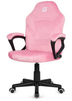 Fotel obrotowy gamingowy do biurka różowy welur MARIO ALCANTARA PINK