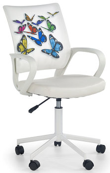 Fotel obrotowy PROFEOS Ator, Motyle, biało-różnokolorowy, 53x59x100 cm  - Profeos