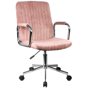 Fotel obrotowy welurowy FD-24 fotel do biura - Różowy - FABRYKA MEBLI AKORD