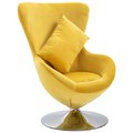 Fotel obrotowy z poduszką VIDAXL, żółty, 64x64x86 cm - vidaXL