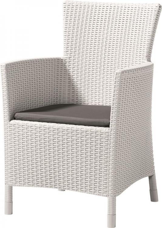Fotel ogrodowy ALLIBERT Rattan Style Iowa, biały
