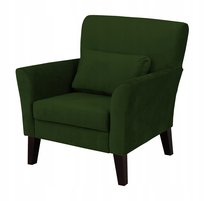 Fotel Patryk skandynawski butelkowa zieleń welur/plusz - wygodny i stylowy fotel do salonu