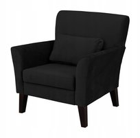 Fotel Patryk skandynawski czarny welur/plusz - wygodny i stylowy fotel do salonu