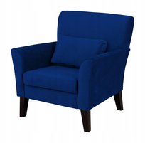 Fotel Patryk skandynawski granatowy welur/plusz - wygodny i stylowy fotel do salonu