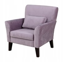 Fotel Patryk skandynawski różowy welur/plusz - wygodny i stylowy fotel do salonu