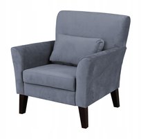 Fotel Patryk skandynawski szary welur/plusz - wygodny i stylowy fotel do salonu