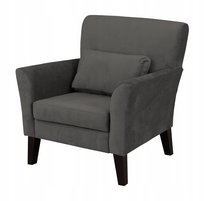 Fotel Patryk skandynawski szary welur/plusz - wygodny i stylowy fotel do salonu