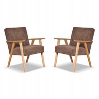 Fotel PRL zestaw retro vintage SOLER Family Meble brązowy sztruks Anafi