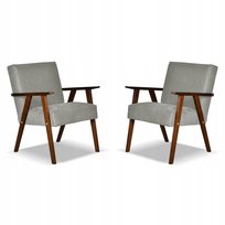 Fotel PRL zestaw retro vintage SOLER Family Meble ciemny szary welur Angel