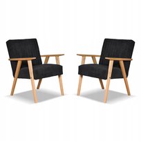 Fotel PRL zestaw retro vintage SOLER Family Meble czarny sztruks Anafi