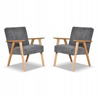 Fotel PRL zestaw retro vintage SOLER Family Meble grafitowy sztruks Anafi