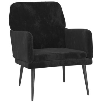 Fotel relaksacyjny aksamitny, czarny, 62x79x79cm - Zakito