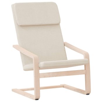 Fotel relaksacyjny kremowy 59x82x98cm lite drewno - Zakito Europe