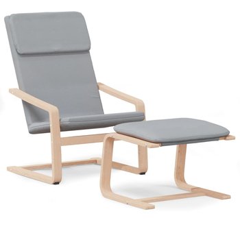 Fotel relaksacyjny z podnóżkiem, jasnoszary, 59x82 - Zakito