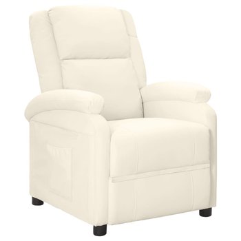 Fotel rozkładany, biały, sztuczna skóra - vidaXL
