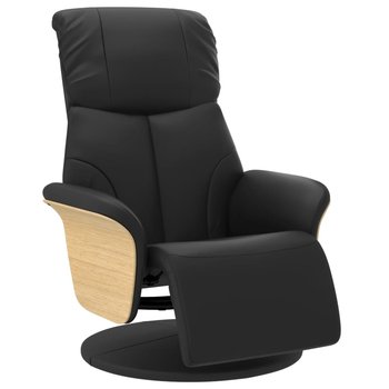 Fotel rozkładany, czarny, sztuczna skóra, 79x87x10 - Zakito