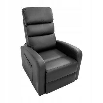 Fotel Rozkładany Lazybed Do Spania Salonu Relax Eko Skóra Chili Ii Czarny - Kontrasto