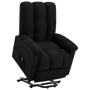 Fotel rozkładany, podnoszony, czarny, obity tkaniną - vidaXL