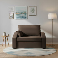 Fotel rozkładany VERTICO 90 cm, Brązowy