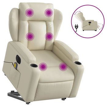 Fotel rozkładany z funkcją masażu - kremowy, 77x94 - Zakito Europe