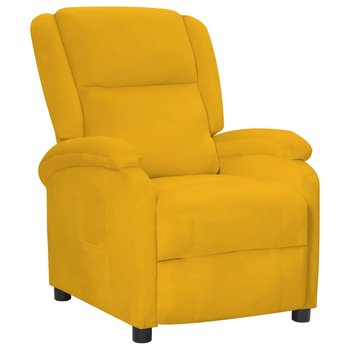 Fotel rozkładany, żółty, obity aksamitem - vidaXL