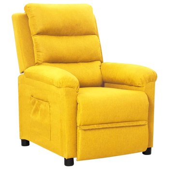 Fotel rozkładany, żółty, obity tkaniną - vidaXL