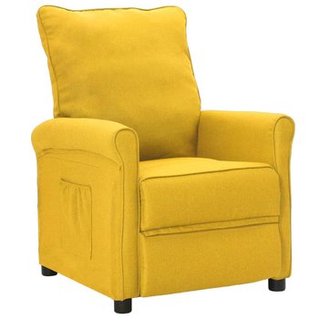 Fotel Rozkładany, Żółty, Obity Tkaniną - vidaXL