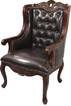 Fotel stylizowany, brązowy, 120x75x66 cm - Pigmejka