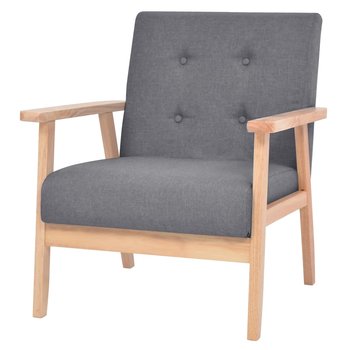 Fotel tapicerowany, drewniana rama, ciemnoszary, 6 - Zakito