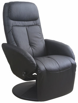 Fotel tapicerowany PROFEOS Timos, czarny, 80-139x77x101-84 cm - Profeos