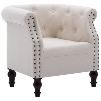 Fotel tapicerowany tkaniną vidaXL, kremowy, 67x60x67 cm - vidaXL