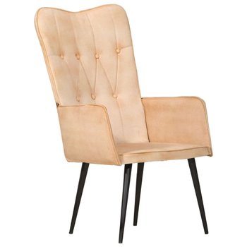 Fotel tapicerowany z wysokim oparciem, kremowy, 55 - Zakito