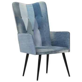 Fotel tapicerowany z wysokim oparciem, niebieski,  / AAALOE - Inny producent