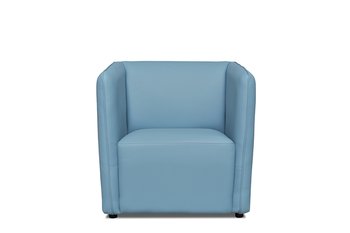 Fotel UMBO *błękitny, 74x75x77, ekoskóra/metal/drewno/plastik  - Konsimo