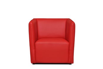 Fotel UMBO *czerwony, 74x75x77, ekoskóra/metal/drewno/plastik  - Konsimo