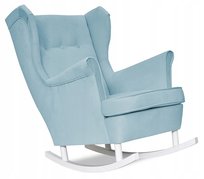 Fotel Uszak + płozy pastelowy niebieski NIEBO