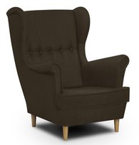 Fotel uszak wygodny skandynawski MALMER ciemny brązowy