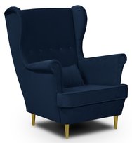 Fotel uszak wygodny skandynawski styl Golden granatowy