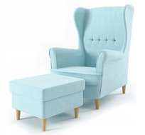 Fotel USZAK z podnóżkiem, jasnoniebieski