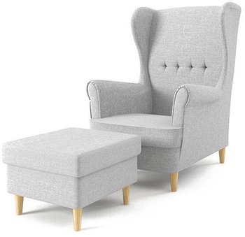 Fotel USZAK z podnóżkiem, jasnoszary - Adams Group