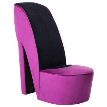 Fotel w kształcie buta vidaXL, fioletowo-czarny, 43x82,5x85,5 cm - vidaXL
